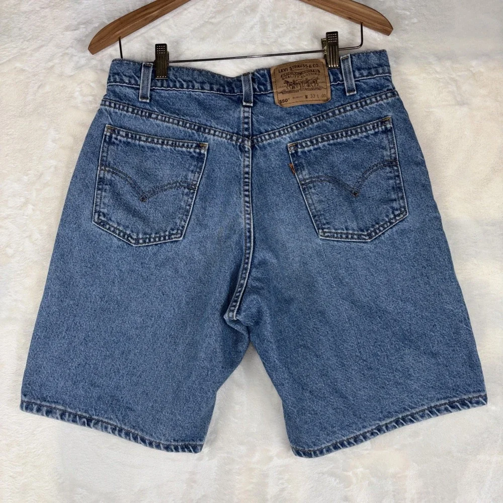 Vintage Levi's 505 Shorts Orange Tab Mens 33 Medium Wash Denim Jorts USA 90s Y2K